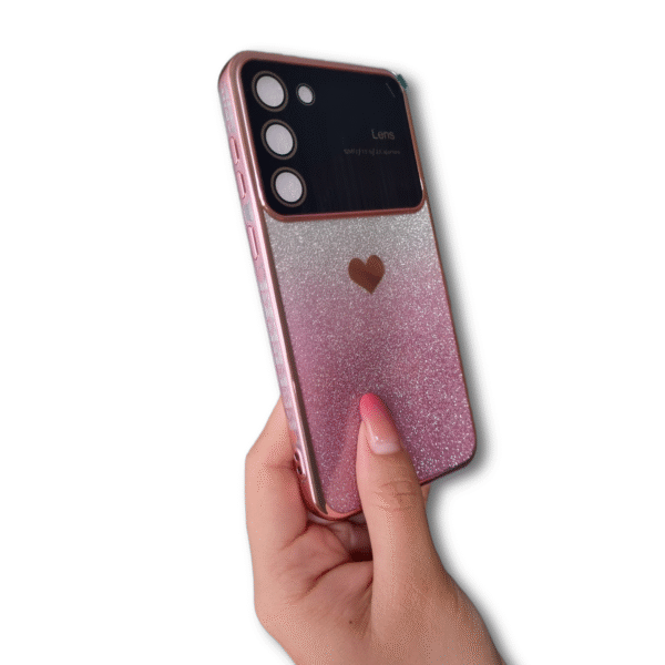 Funda Escarchada con Figuras de Corazón