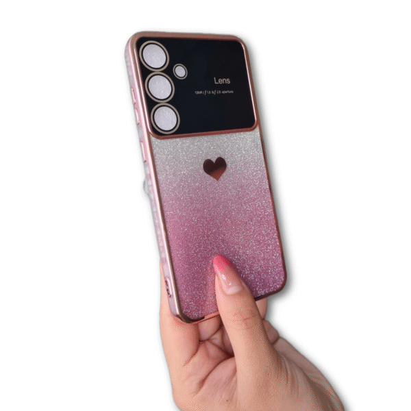 Funda Escarchada con Figuras de Corazón