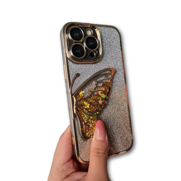 Fundas de iPhone con Diseño de Mariposa Escarchado