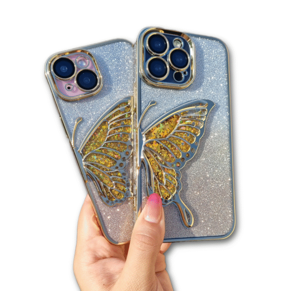 Fundas de iPhone con Diseño de Mariposa Escarchado