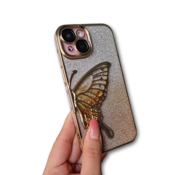 Fundas de iPhone con Diseño de Mariposa Escarchado