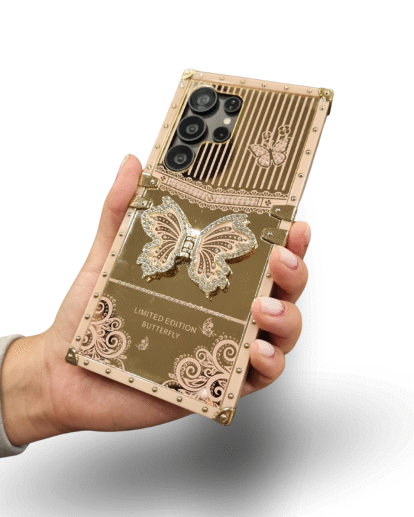 Funda Enchapada con Mariposa para Samsung