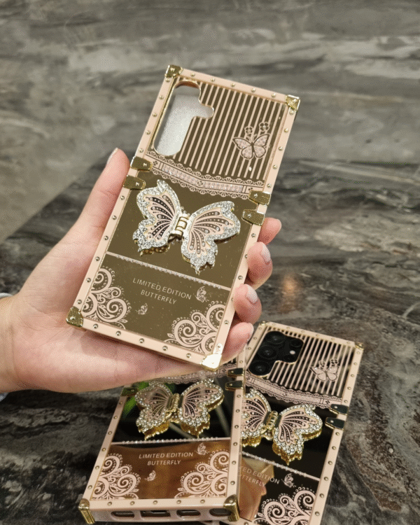 Funda Enchapada con Mariposa para Samsung